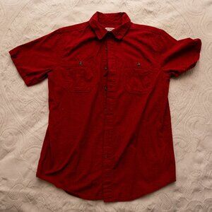 Magellan Outdoors Men’s Button Up Shirt Small Red Short Sleeve Classic Fit